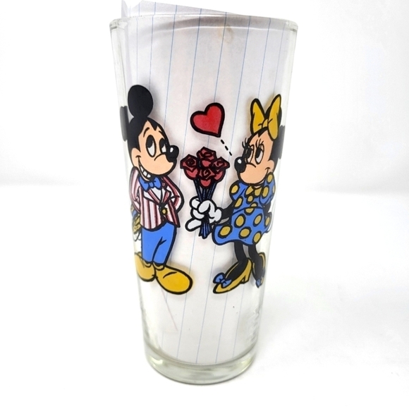 Vintage Mickey Mouse Minnie Mouse Pepsi Collector Series 1978 Disney Glass Cup - Picture 2 of 8